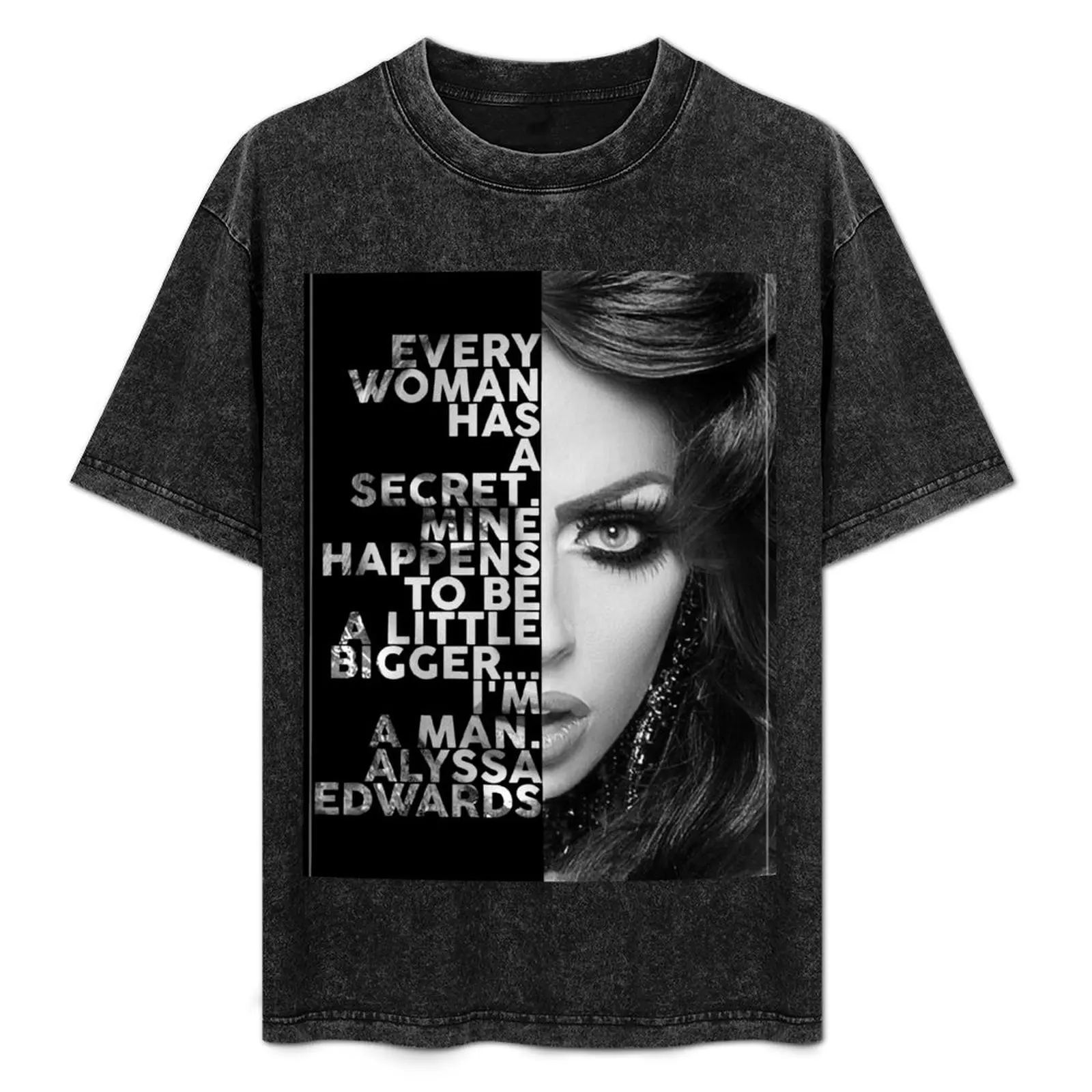 

Alyssa Edwards Text portrait T-Shirt Daily Work Short Sleeve Top