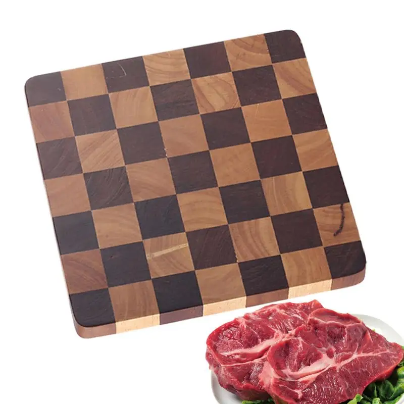 

Cutting Board For Kitchen Checkerboard Chopping Board Non-Slip Contrast Color Design Chopping Board For Cucumber Potato Pork