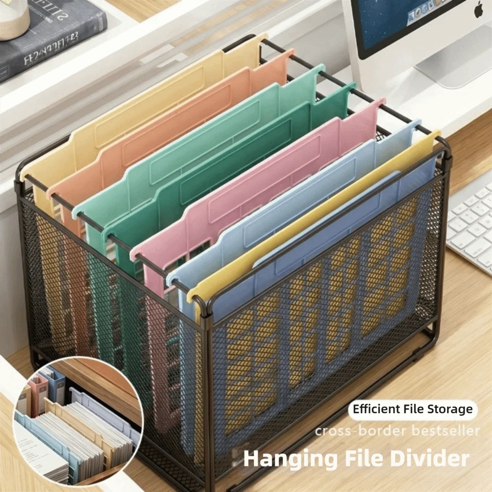 

8pcs Simple Plastic Hanging File Divider A4 Multicolor Hanging Folder Separator File Rack Partition Document Classification