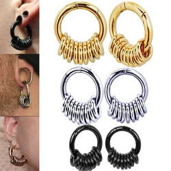 2PCS Hoops Dangle Ear Gauges Ear Plugs for Ear Tunnels Dangling Plugs for Men Women Size 6G 4mm Strethching Earrings Ear Weights