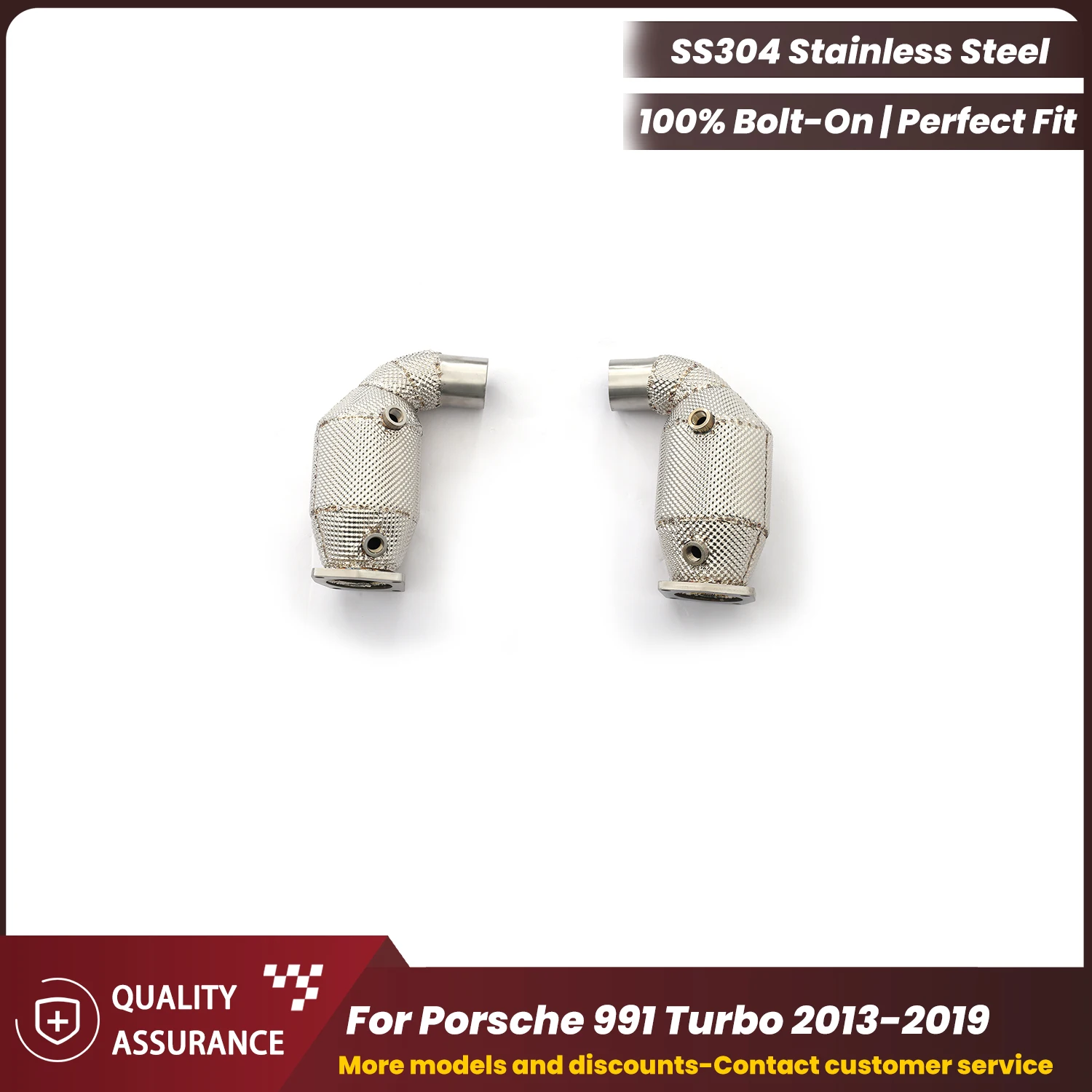 

Даунпайп с высокой производительностью и теплозащитным экраном ECCF SUS304 для Porsche 991 Turbo 2013-2019, агрессивный звук выхлопной системы