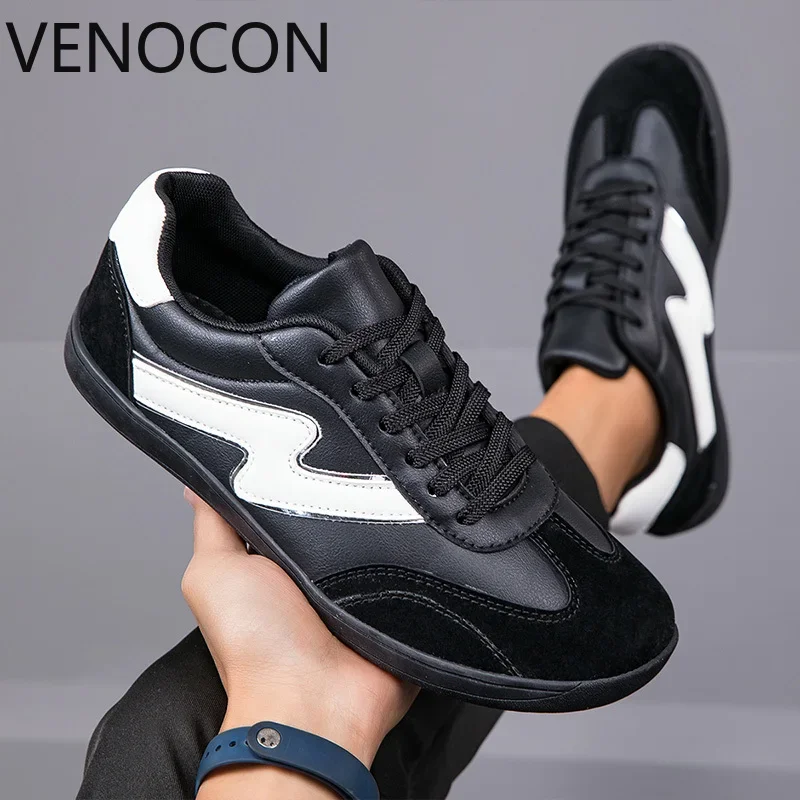 VENOCON Men's Wide Ball Extra Light Toe Box Nose Feet Minimalist Barefoot Leather Shoes Sneakers Footwear For Men Woman