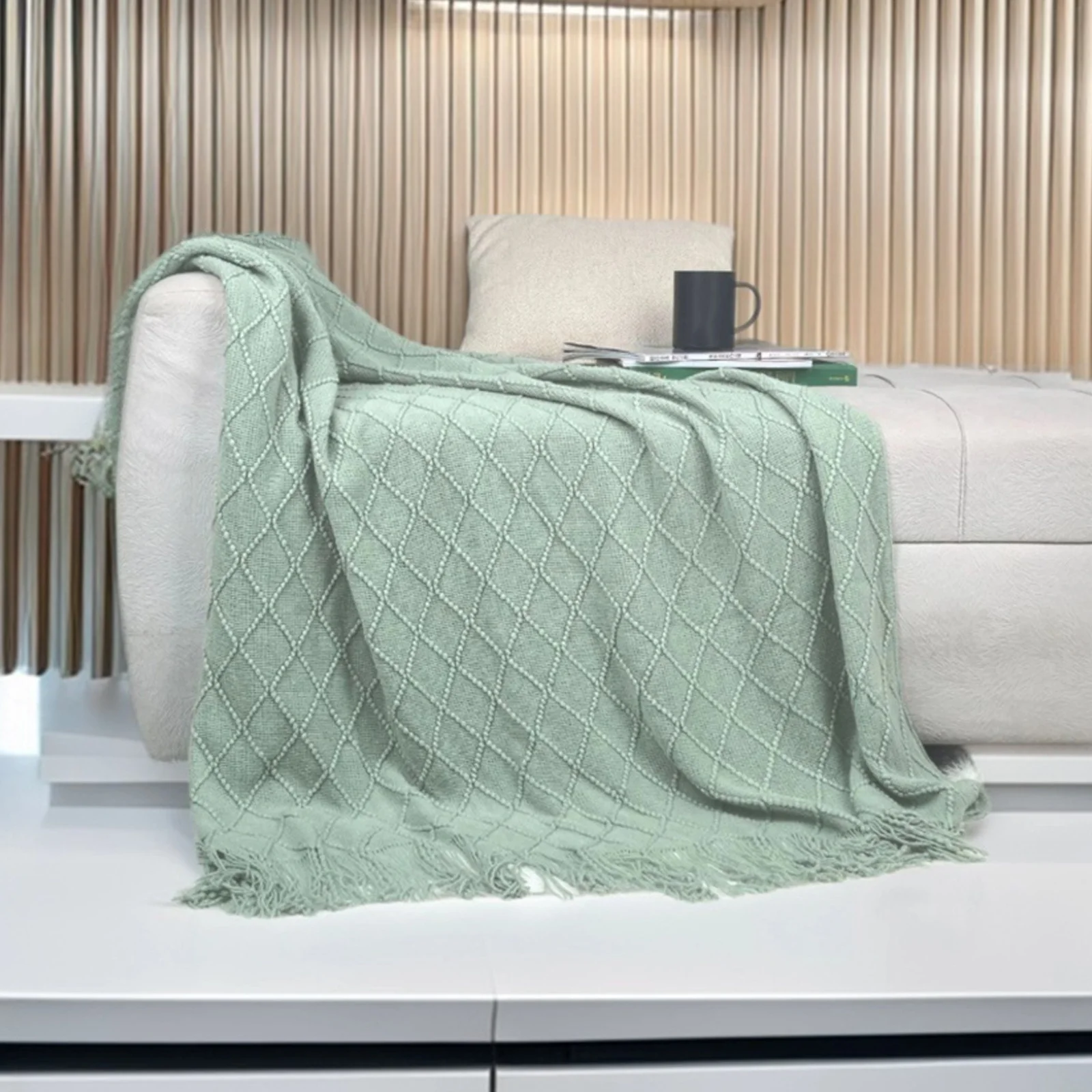 

Christmas Decor Red Throw Blanket with Fringe Geometric Bed Burgundy Throw Winter Decorative Large Throw for Couch Sofa Blanket