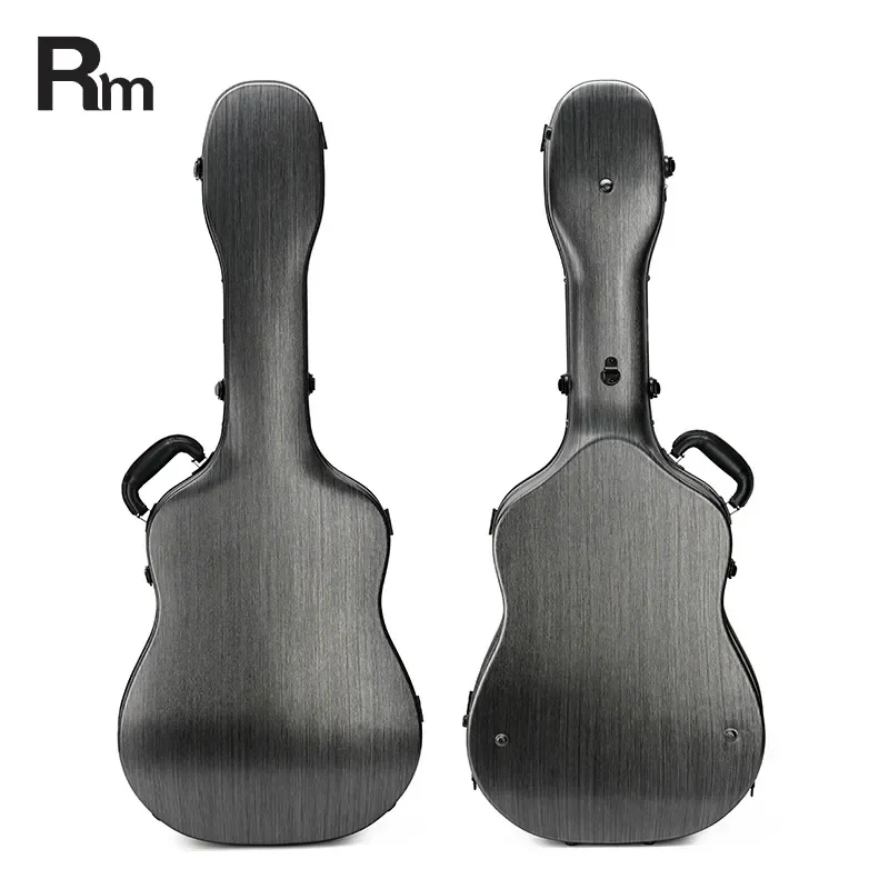 Gleam D Matt B Black Gray 3D Brushed ABS Guitar Case Shockproof Waterproof Flannel Lining Hard Shell Travel Check in Bag