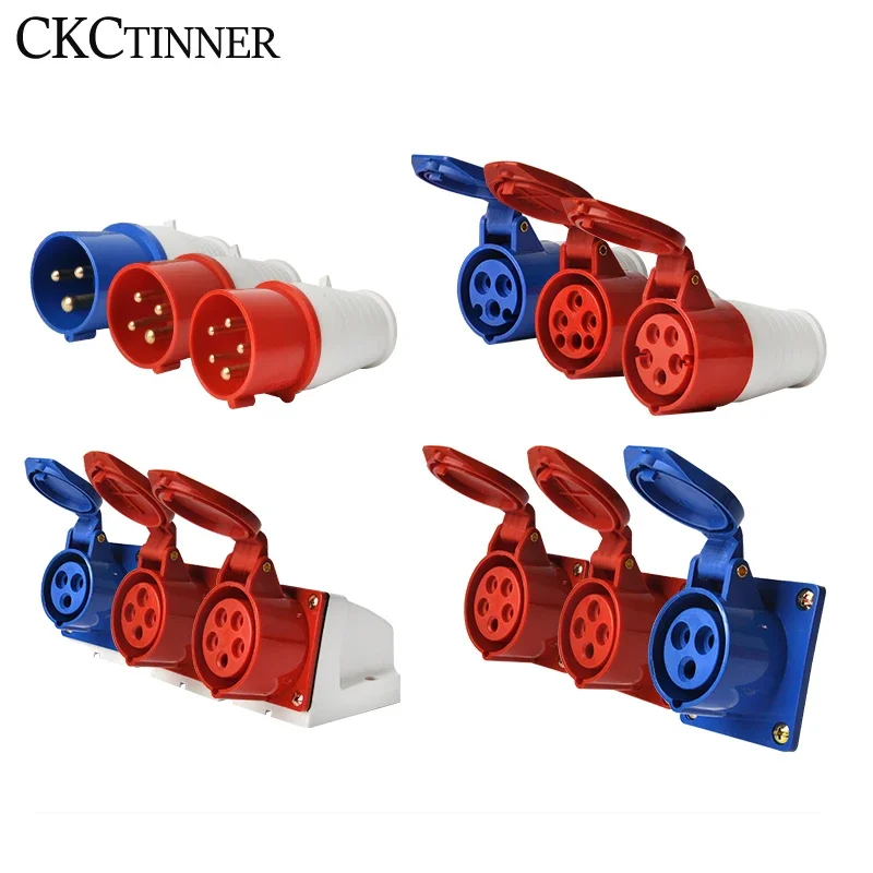 Industrial plug socket 3P/4P/5P IP44 waterproof electrical connector power connection industrial plug 220V 380V 415V MALE FEMALE