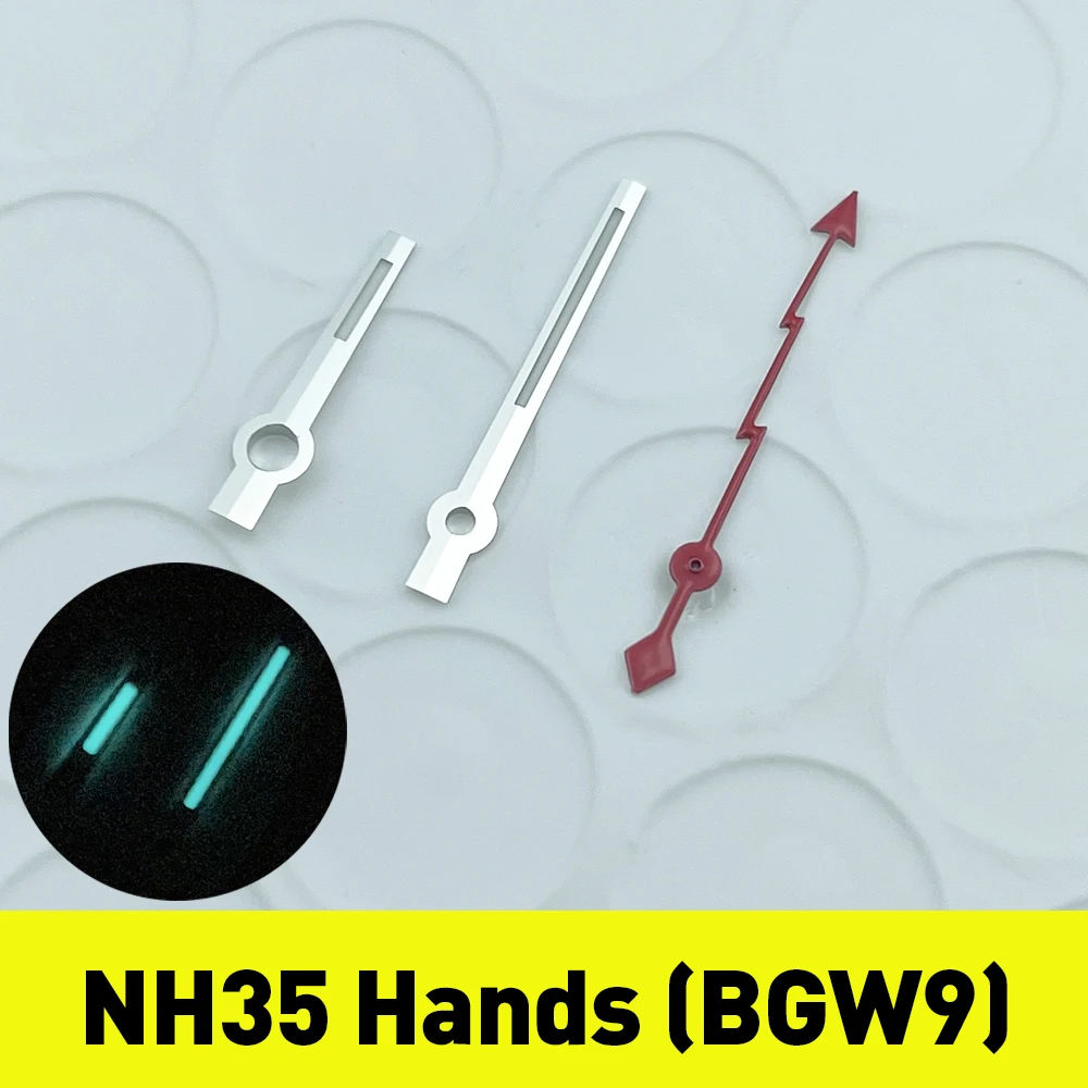 NH35 NH38 Lightning Second Hand Watch Hands Set with BGW9 Lume for 28.5mm Dial- NH35A NH38A NH36A 4R35 4R36