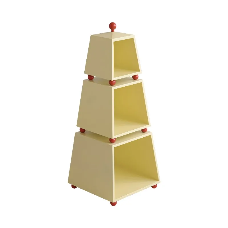 Creative Triangle Bookcase Dopamine Children's Room Storage Rack Multifunctional Floor Book Storage Bedroom Organizer Rack