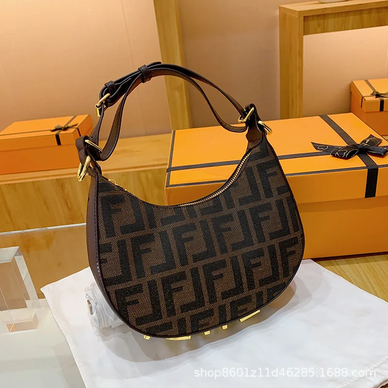 

​2025 FF Underarm Bag - Signature Monogram Top Handle Purse, Retro Shoulder Crossbody for Women Commute & Evening​