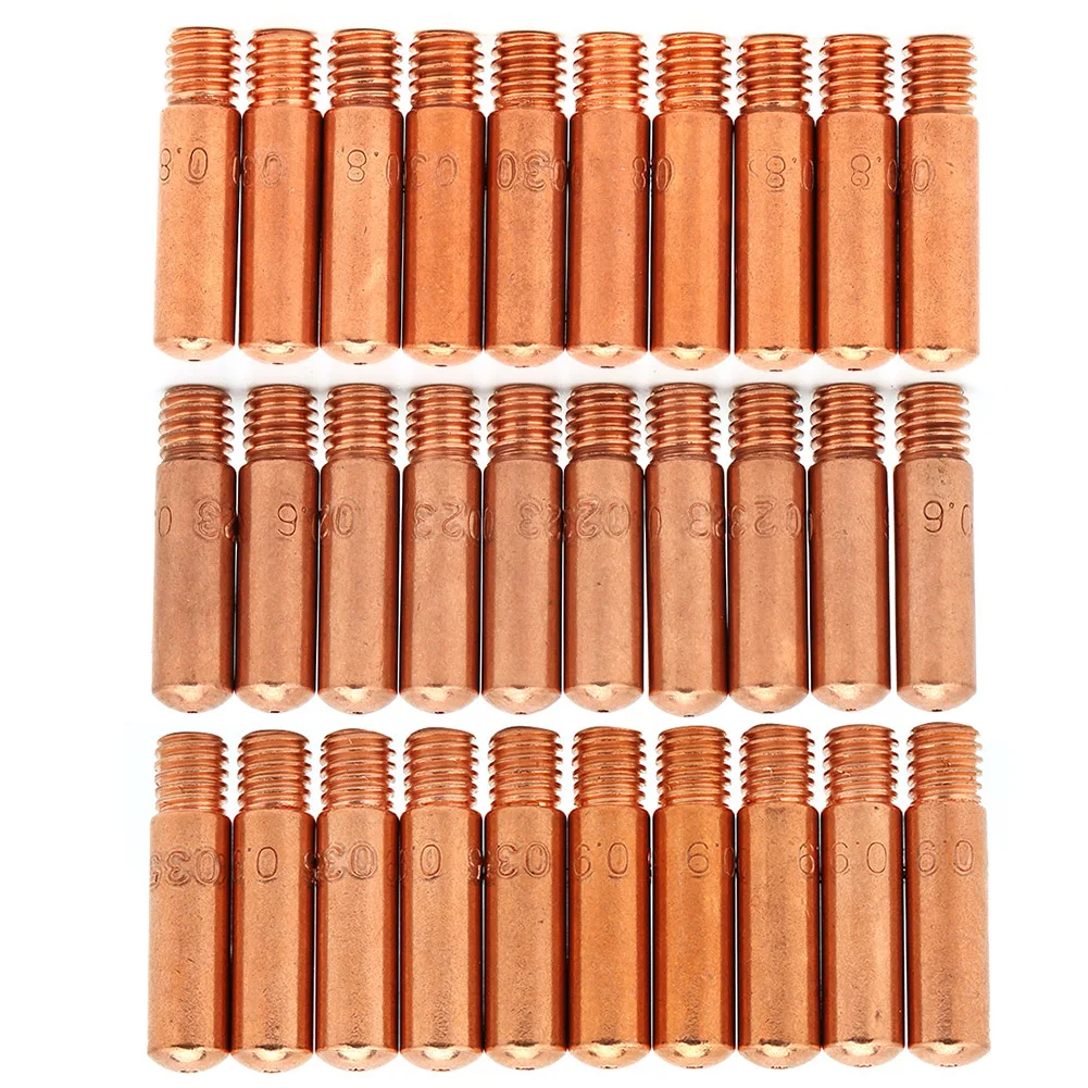 30Pcs Contact Tips Made of Premium Copper Material Professional Manufacturing Heat Resistant For Tweco Mini 100L MIG Welding Gun
