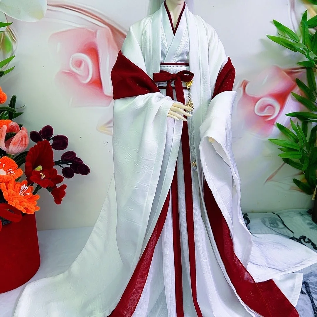 Vêtements de poupée oncle de couleur blanc-rouge Noble de Style ancien, jupe TD68CM Dragon-King70CM, robe BJD, livraison gratuite