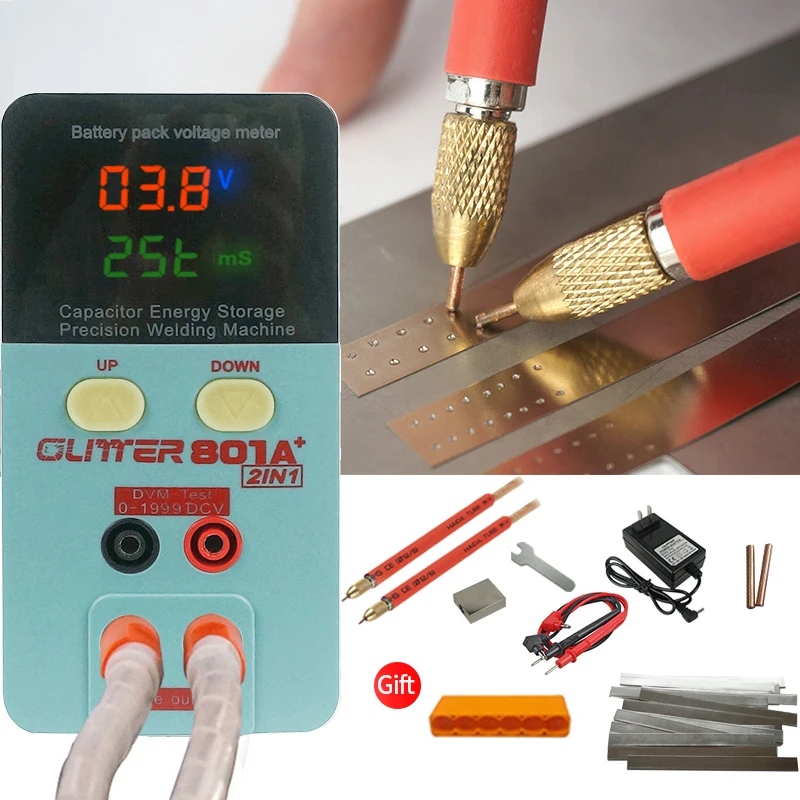 

GLITTER 801A 801A+ Battery Spot Welder Capacitor Energy-Storage Precision Pulse Spot Welder 11KW Can Be Welded Aluminum Nickel