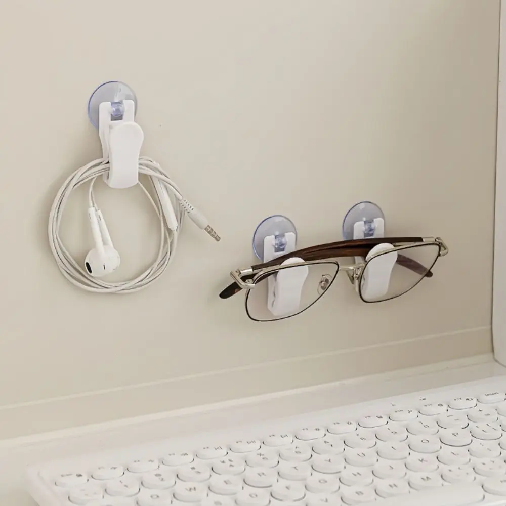 1/4pcs Fixed Suction Cup Storage Clip ABS Multifunctional Hook Bathroom Storage Clip Refrigerator Messages Bill Storage