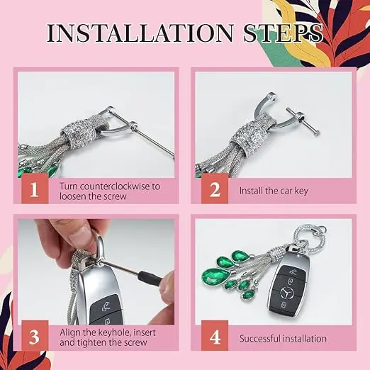 Glitzernder Schlüsselanhänger für Frauen Geschenke Auto-Handgelenkschlaufe Schlüsselketten Kristall-Lanyard Strass-Anhänger DIY-Basteleien – Detail 4