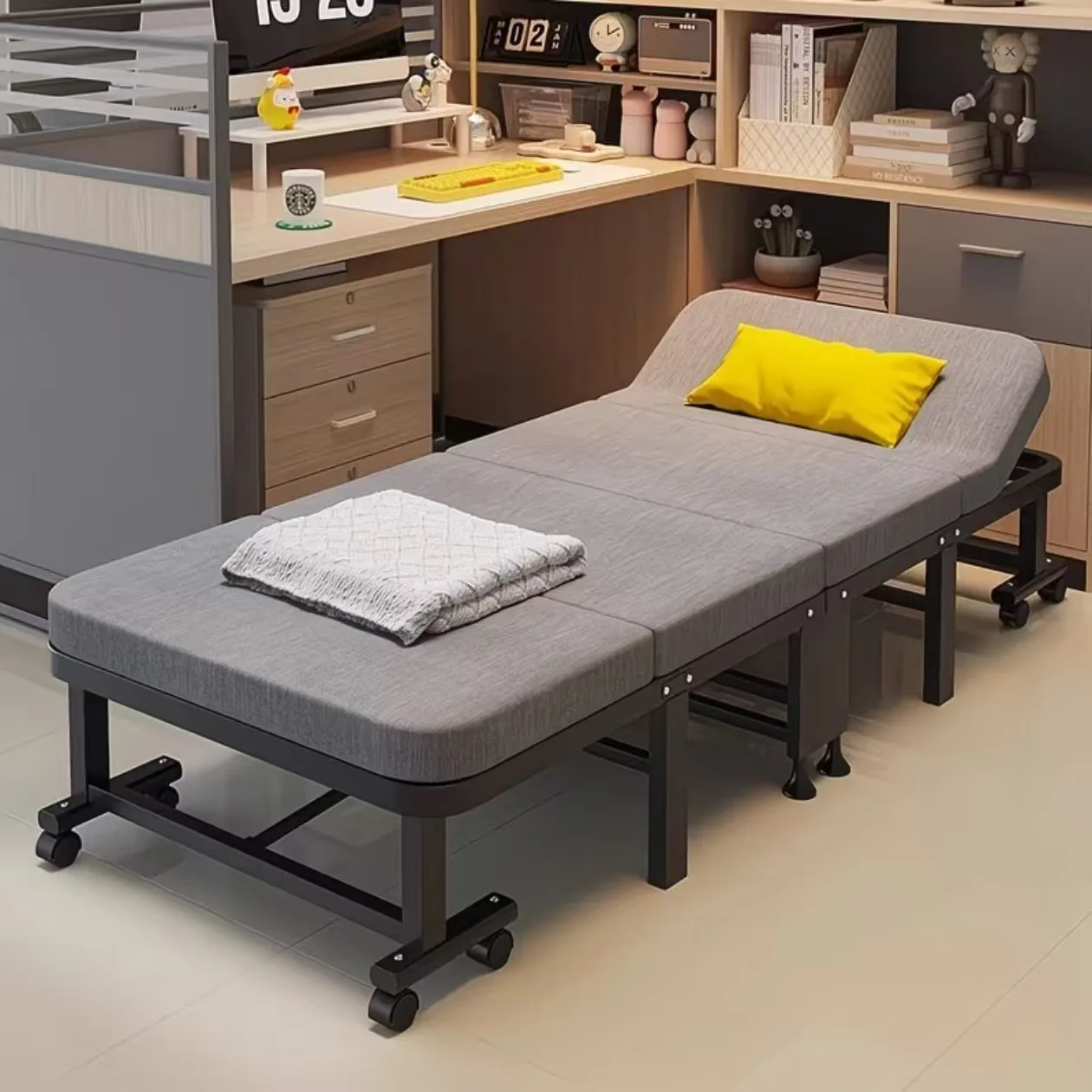 Portable Folding Bed, Recliner for Home, Nap Bed, Hospital Companion Bed, Single Camping Office Lunch Break