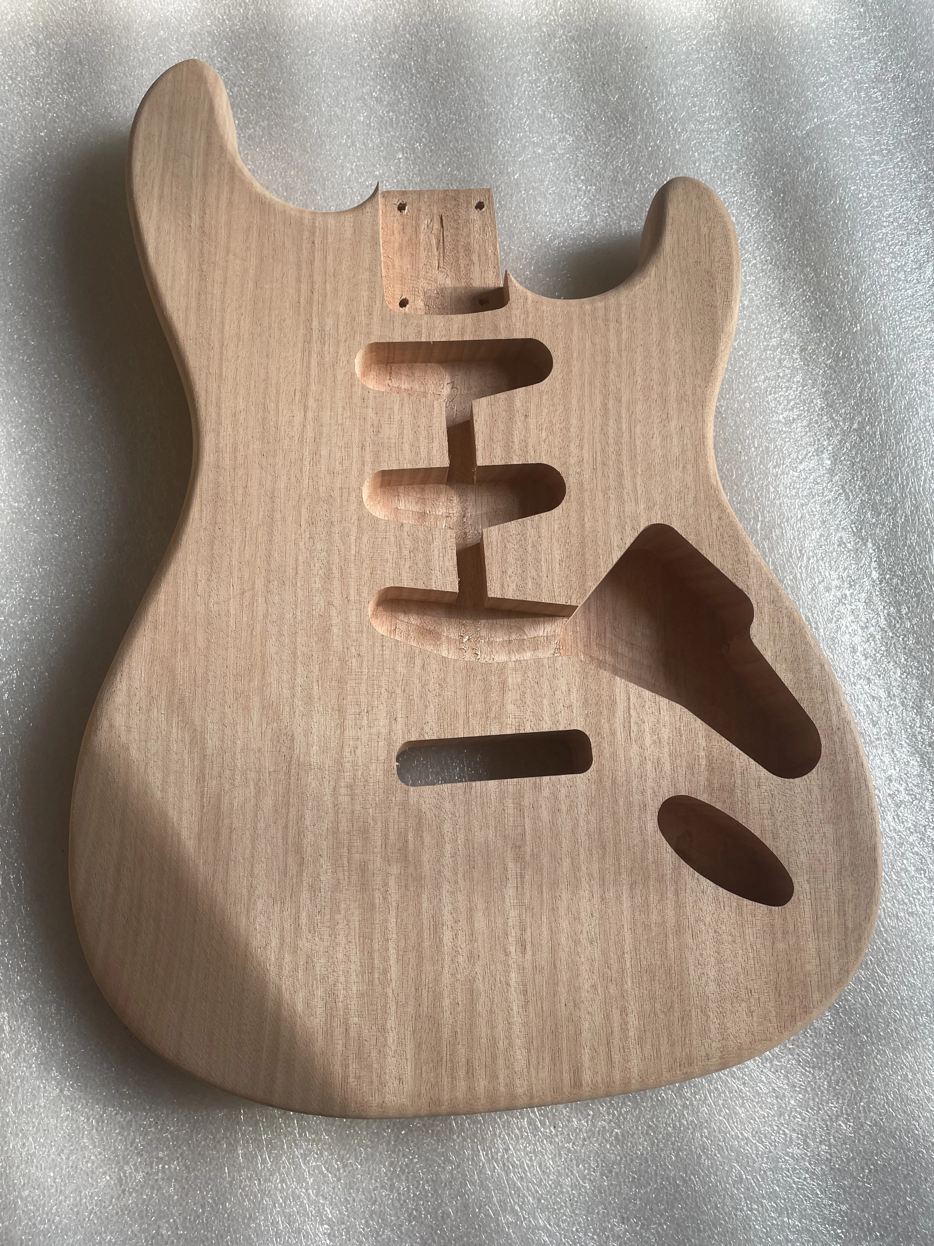 Unfinished Mahogany Wood Electric Guitar Body,DIY Guitar Kit,Undyed,High Quality, AAA Level, SSS, 100% Handmade Luthier, 1 Piece