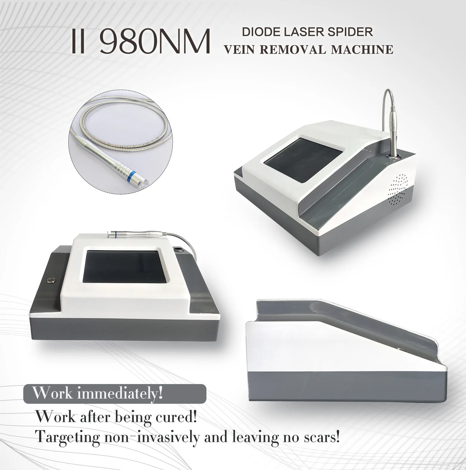 

Portable 60W 5 in 1 980 nm Diode Laser Machine for Skin Fungal Infection Image Vascular Vein Removal Nail Fungus Removal Device