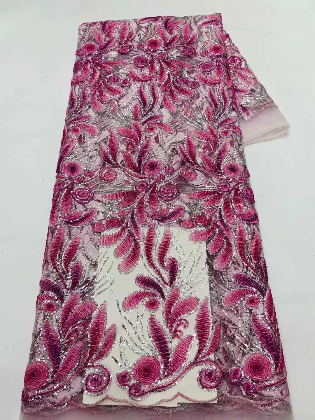 Tecido de renda de tule com lantejoulas africanas 2025 renda de alta qualidade tecido de renda francês lindo nigeriano para casamento feminino 5 jardas