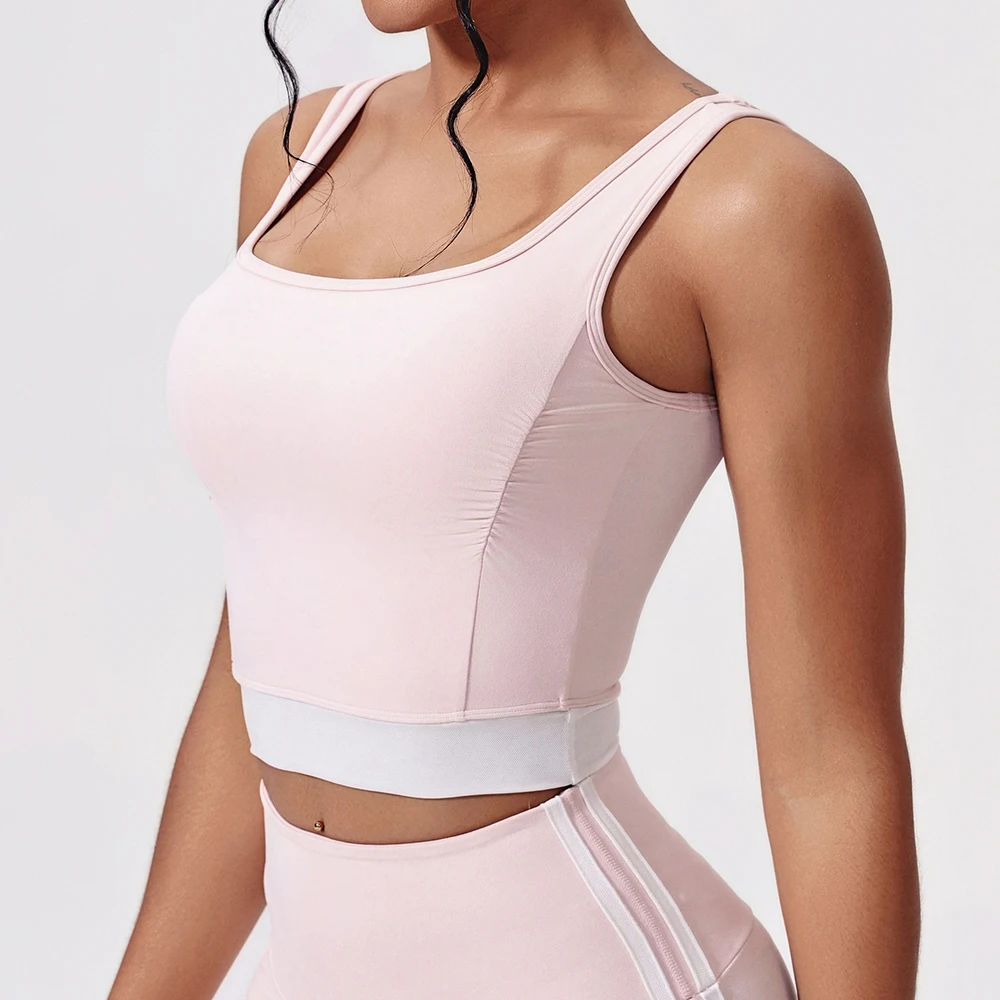 Shockproof Sports Vest Women Gym Top Female Sports Bra Training Sleeveless Yoga Clothes Quick Dry Sportswear Workout Tank Top