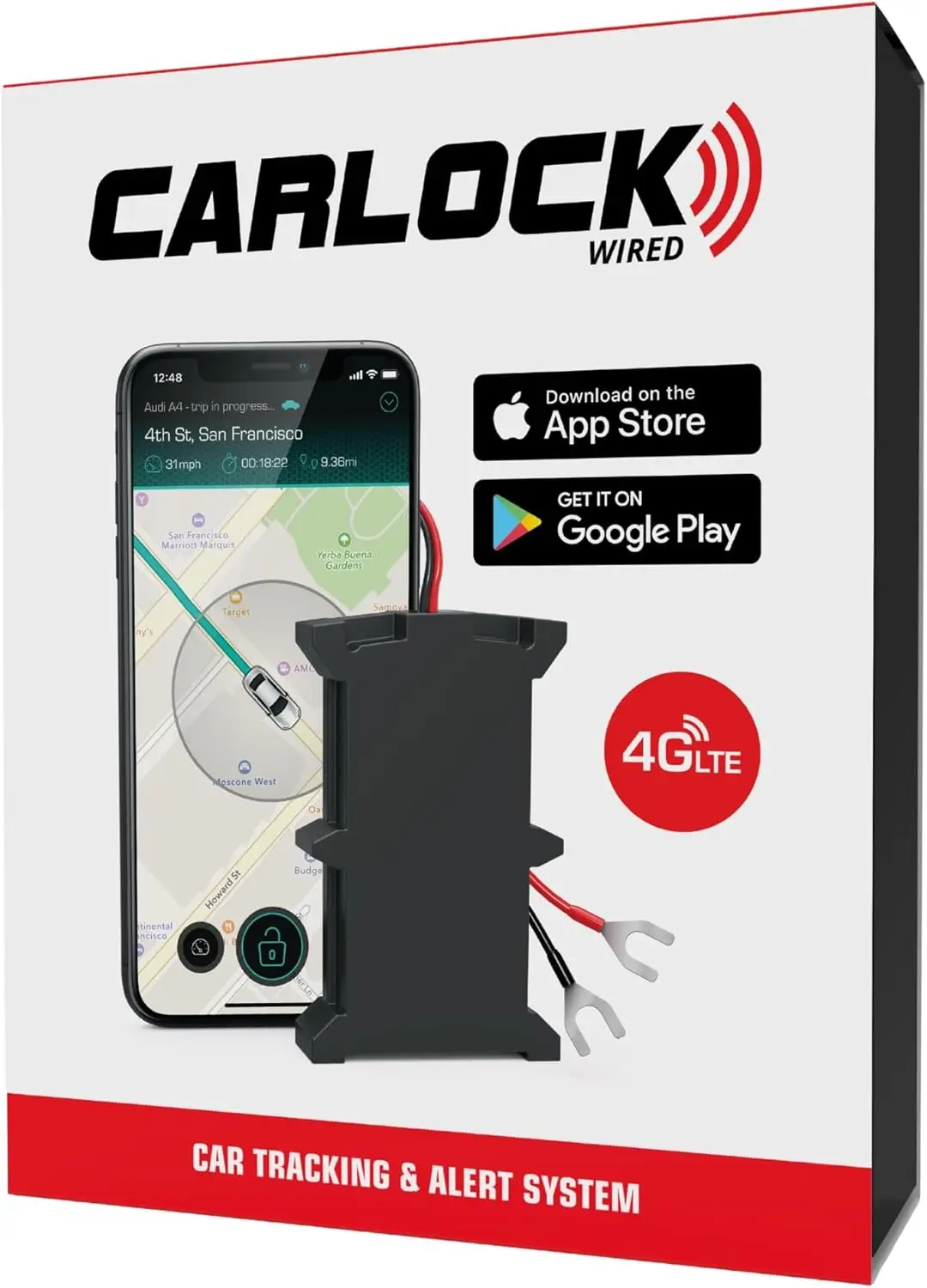 

Wired Hidden GPS Car Tracker - 12-24V Battery, Anti-Theft Device, 4G LTE Alerts, Easy Install