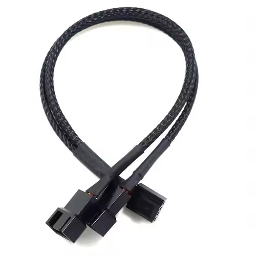 Cylarix PWM Fan Splitter Cable PC 4Pin 1 to 4 Ways Fan Power Extension Adapter Cable Black Sleeved Braided Cable 27cm/10.5 inche - Image 9