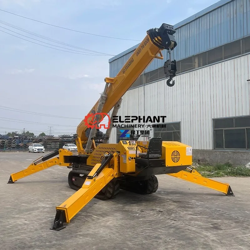 Hot Sale Dual-Purpose 3 Ton Mini Crawler Spider Crane with Remote Control Function, Portable Compact Lifting Machinery