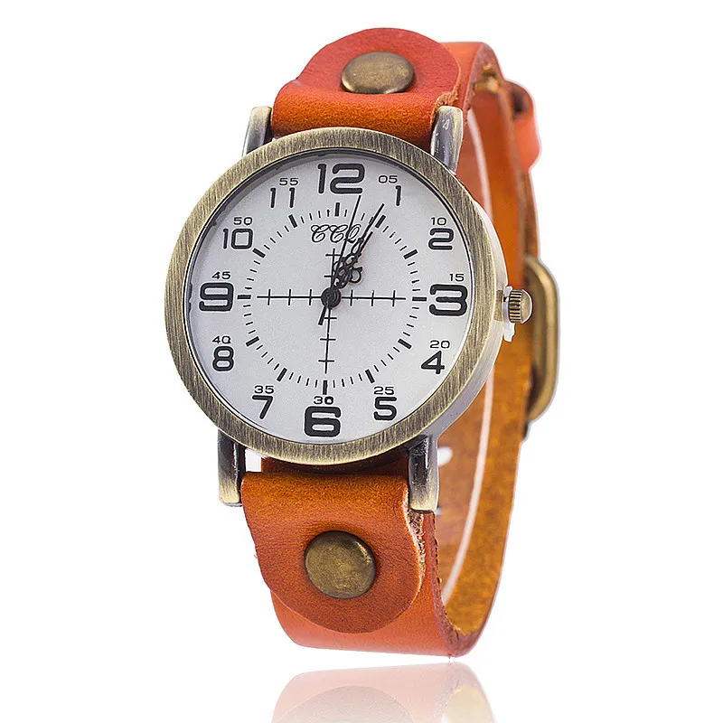 Reloj de pulsera de cuero Vintage para mujer, reloj de pulsera clásico antiguo de alta calidad, reloj de cuarzo de lujo para mujer, estilo Neutral