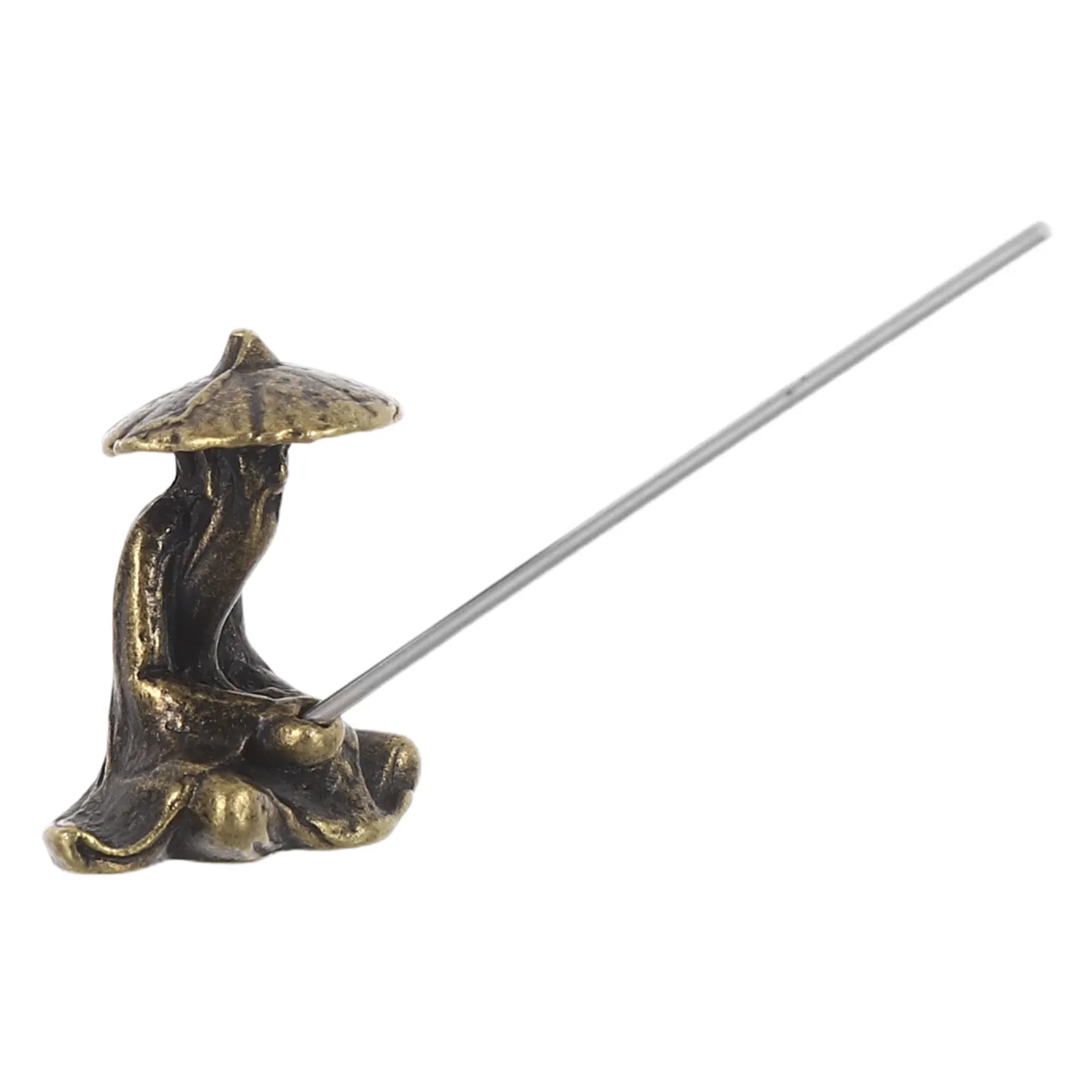 Exquisite Alloy Fisherman Sculpture Vintage Fishing Ornament Suitable for Aquarium Fish Tank Bonsai Rockery
