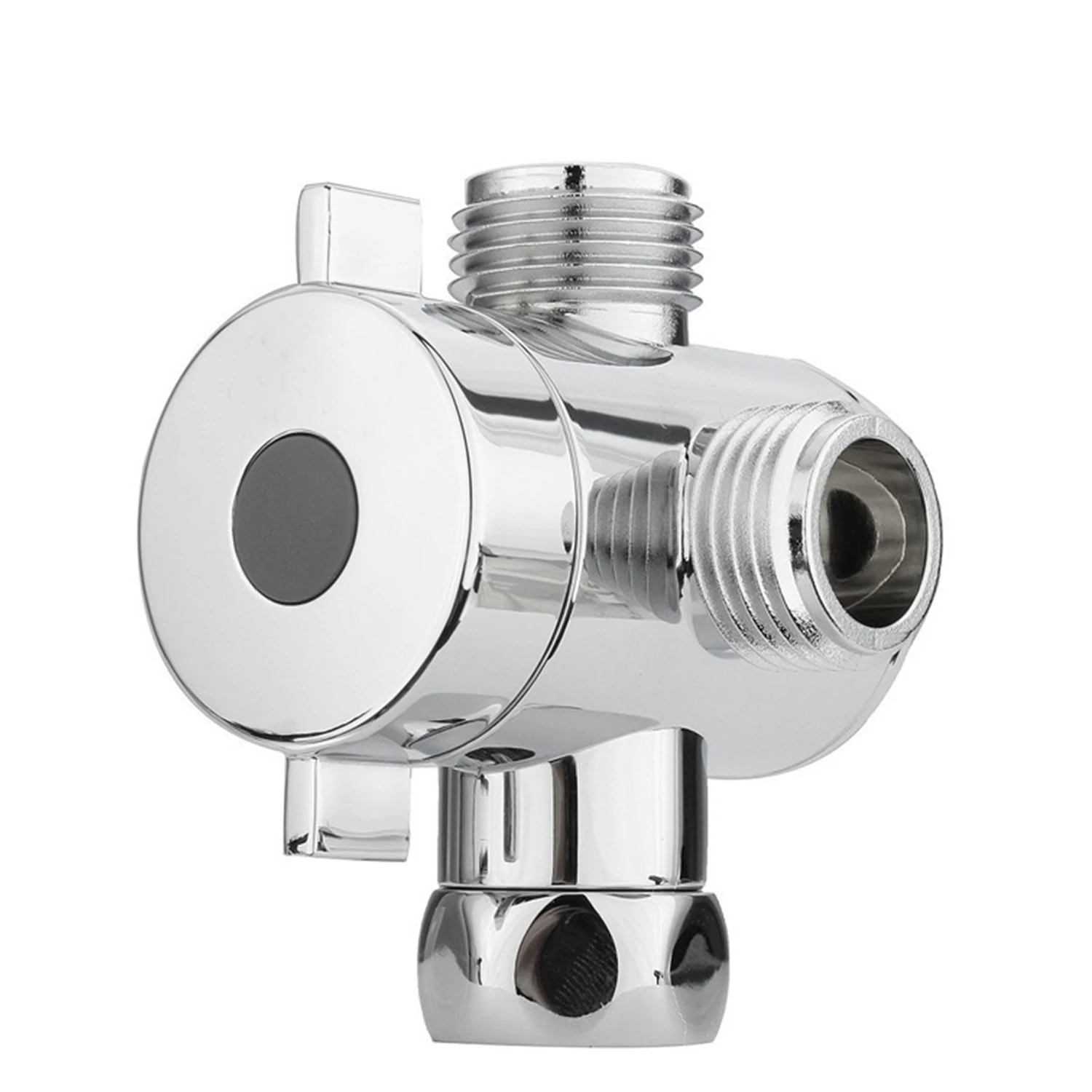 3-Way Shower Diverter Valve Mount G1/2 Handheld Shower Arm Diverter Splitter Polished Chrome Shower System Replacement Part