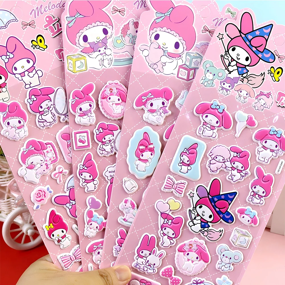 4 個サンリオマイメロディ 3D バブルステッカー装飾デカールおもちゃかわいい報酬ふっくらステッカー文具用品