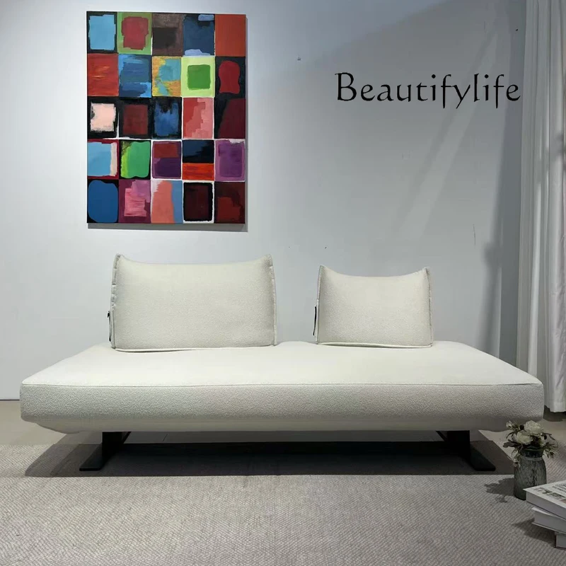 Log wind narrow sofa 80cm wide living room movable bag double-sided seated sofa straight row three people