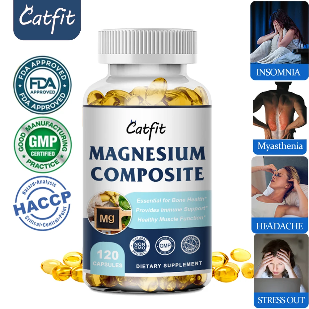 Catfit Complex Magnesium Capsules Dietary Supplement For Musculoskeletal & Joint Nerve Support Myasthenia Neurogenic insomnia