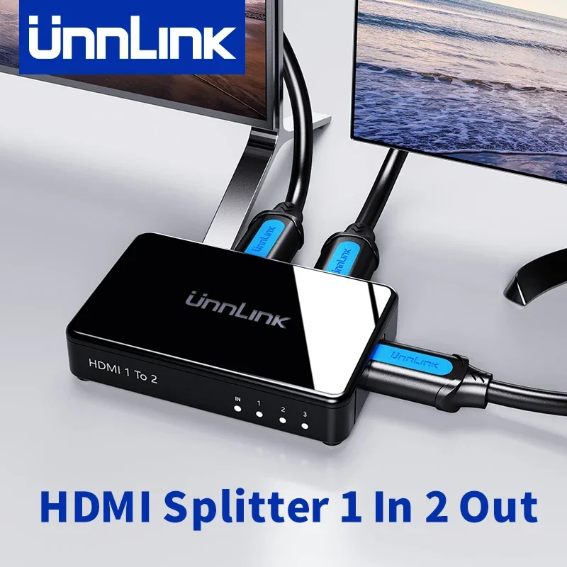 

Unnlink 4K HDMI Splitter 1 In 2 Out Distributor 1x2 for PC to Dual Monitor, PS3/4 Switch Xbox to TV PC with Capture Card