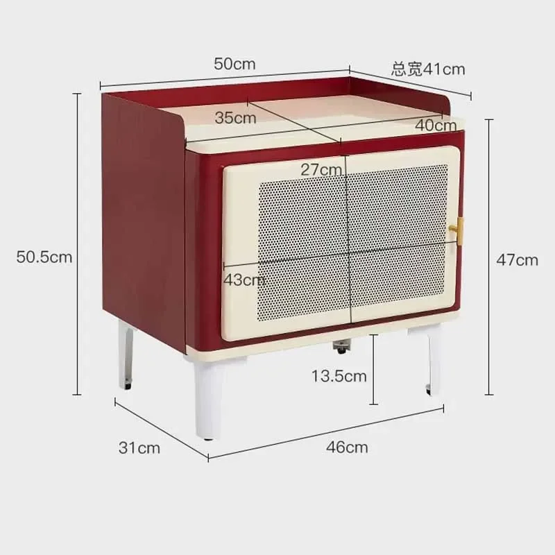 Opbergruimte Dames Nachtkastje Moderne slaapkamer Metaal Minimalistisch nachtkastje Kleine luxe Mesitas De Noche Woonkamermeubilair