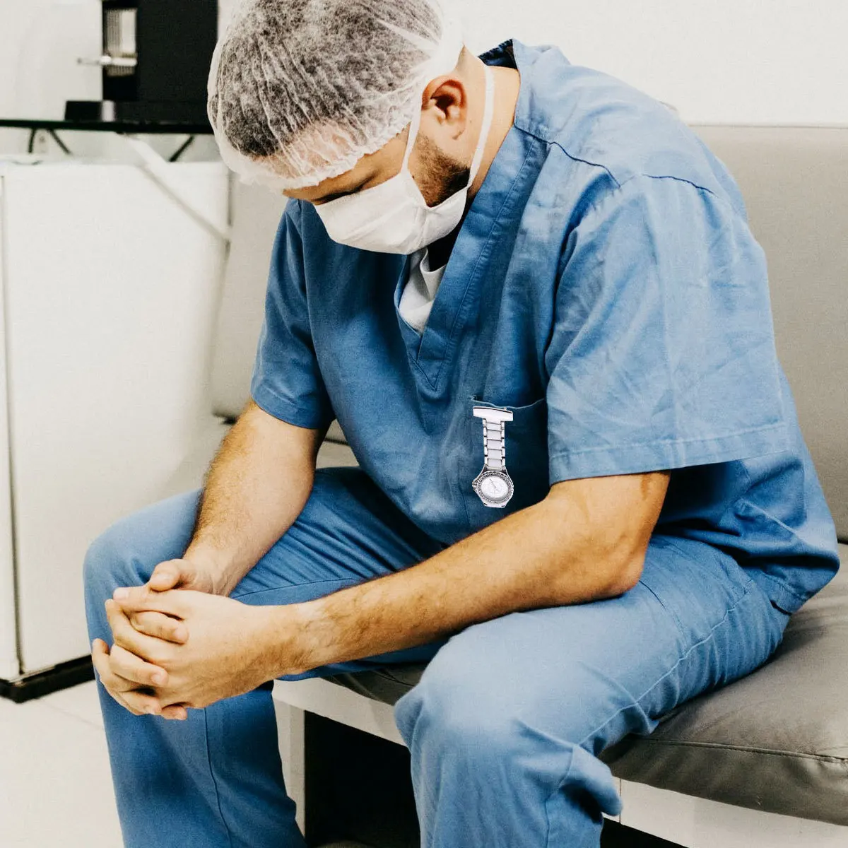 1 قطعة جيب الحديد الفضة ساعة معلقة بسيطة للممرضات الطبية ساعة الجيب الموظفين التلبيب دبوس ساعة #5