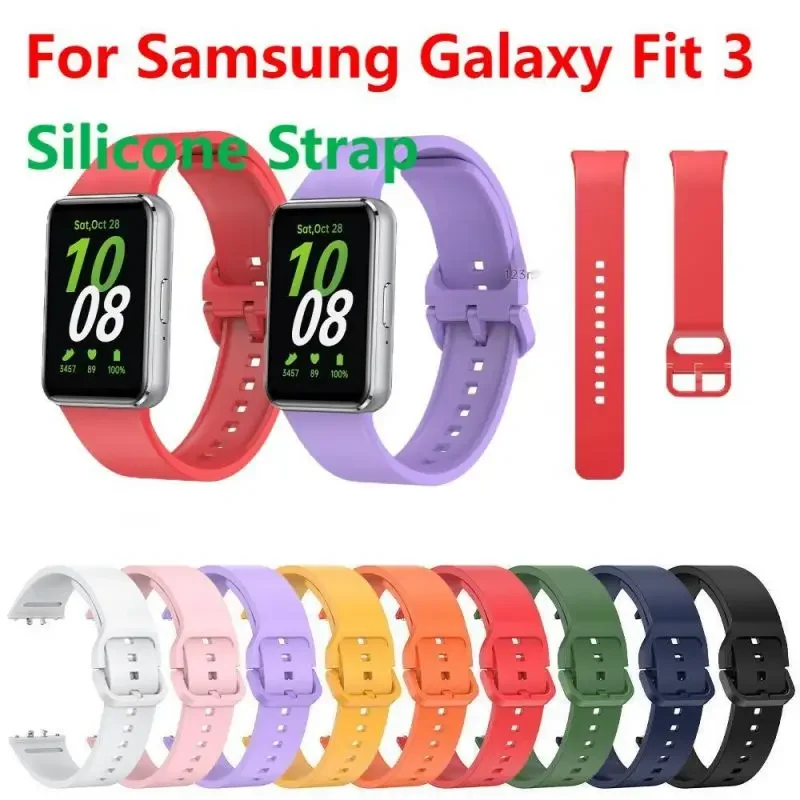 Silicone Strap For Samsung Galaxy Fit 3 Smart Watch Bracelet Replacement Watchbands Fit3 Case Accessories Sport Wrist Band Belt