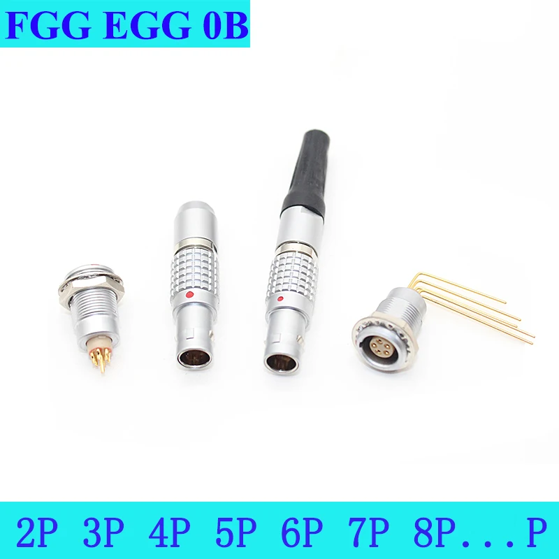 

FGG/EGG.0B.2P 3P 4P 5P 6P 7P 9P Push-pull Self-locking Metal Quick Plug And Female Socket Connector For Audio Video Transmission