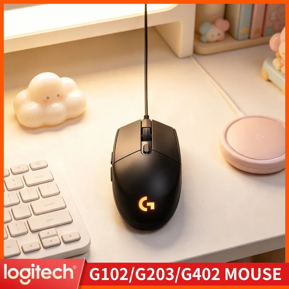 Logitech G203 Wired Gaming Mouse Robust Outer Cover Tunable DPI Control Bright RGB Illumination For Desktop Laptop Home Users