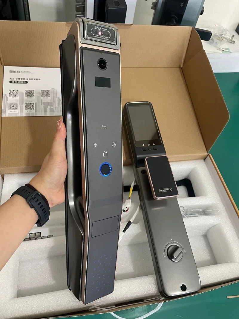 Visual Intercom Samrt Door Lock Palm Vein Fingerprint Code Unlock Tuya Wifi Digital Electronic Lock Intelligent For Home Doors
