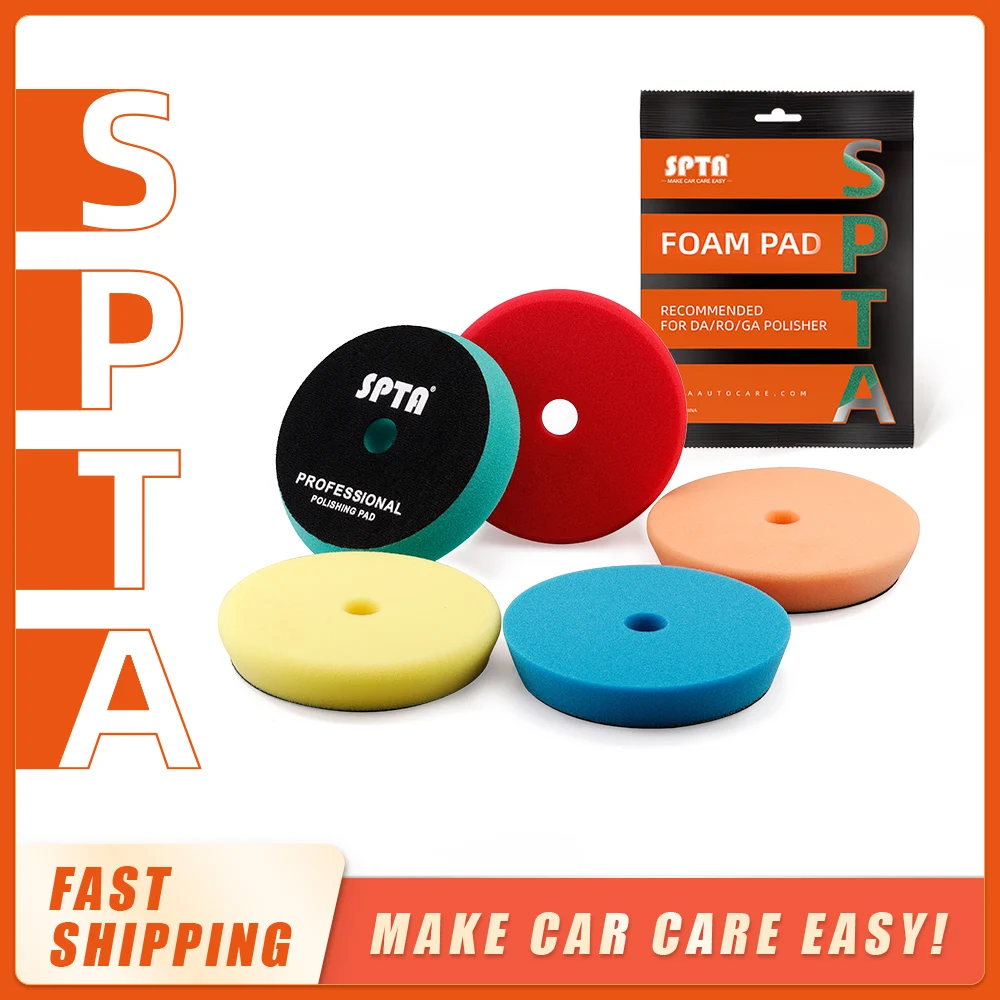 

(Bulk Sale) SPTA 3"/5"/6" Car Spong Buffing Polishing Pad Flat Polish Pad with Hook&Loop Removes Scratche For Polishing/Waxing