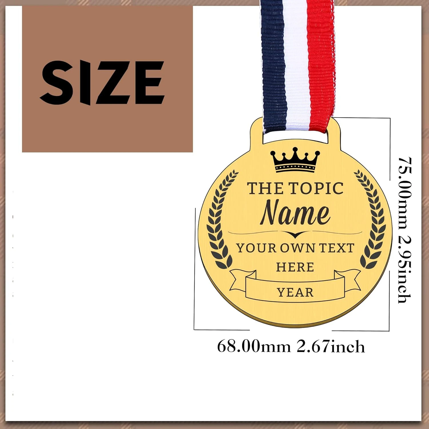 Custom Medals for Awards with Neck Ribbons - Personalized Metal Medallions | Custom text or design, sports and MVP awards