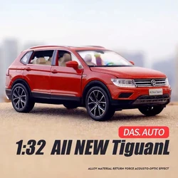 WELLY 1:32 VW TIGUAN SUV Diecasts stopu samochodu i pojazdy zabawkowe Model samochodu dźwięk i światło samochód z napędem Pull back zabawka dla dzieci ozdoby na prezent