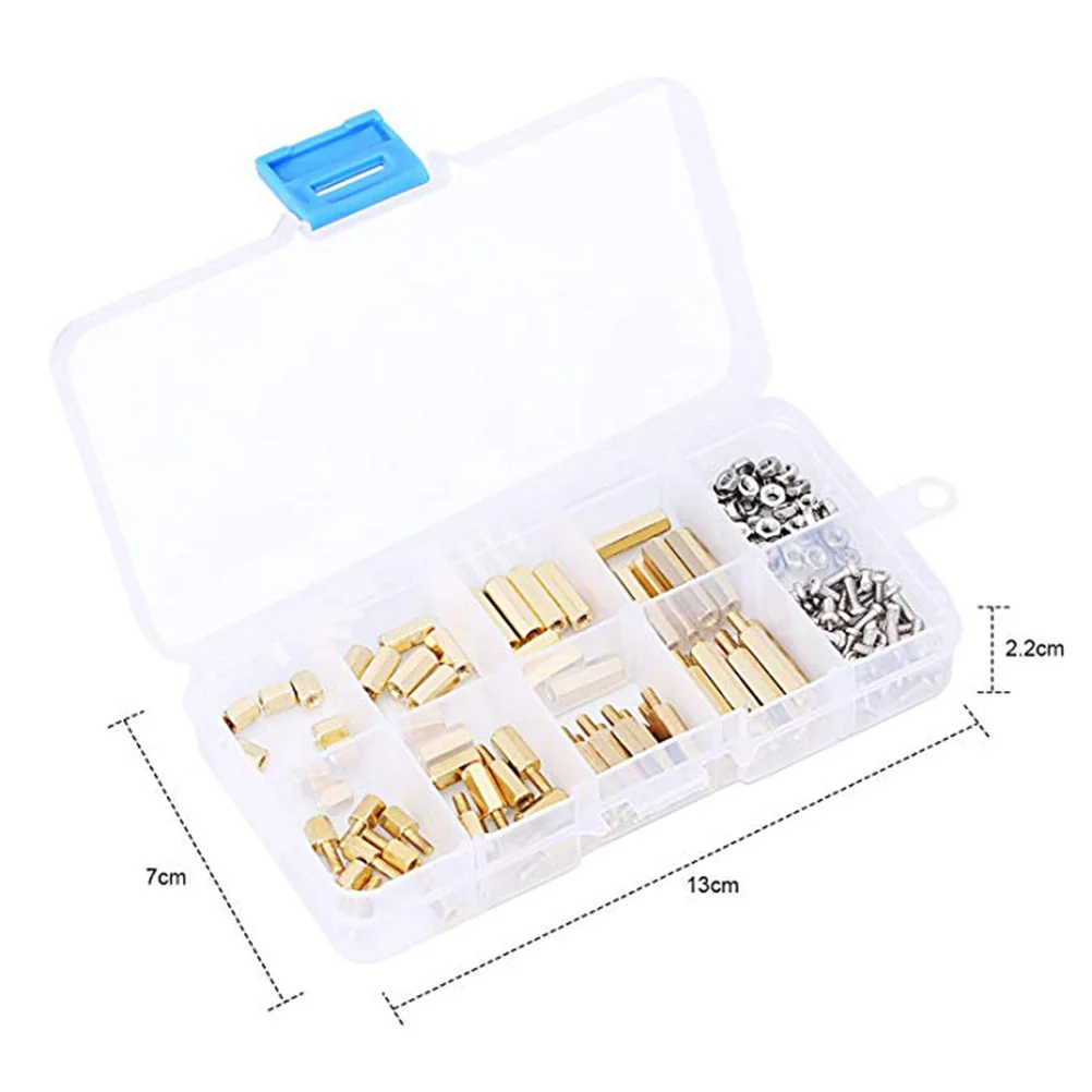 

180pc Screw Nut Set Brass Copper Standoff Fasteners Hex Allen Nuts Hardware Kit For Diy Electronics Screws Nuts