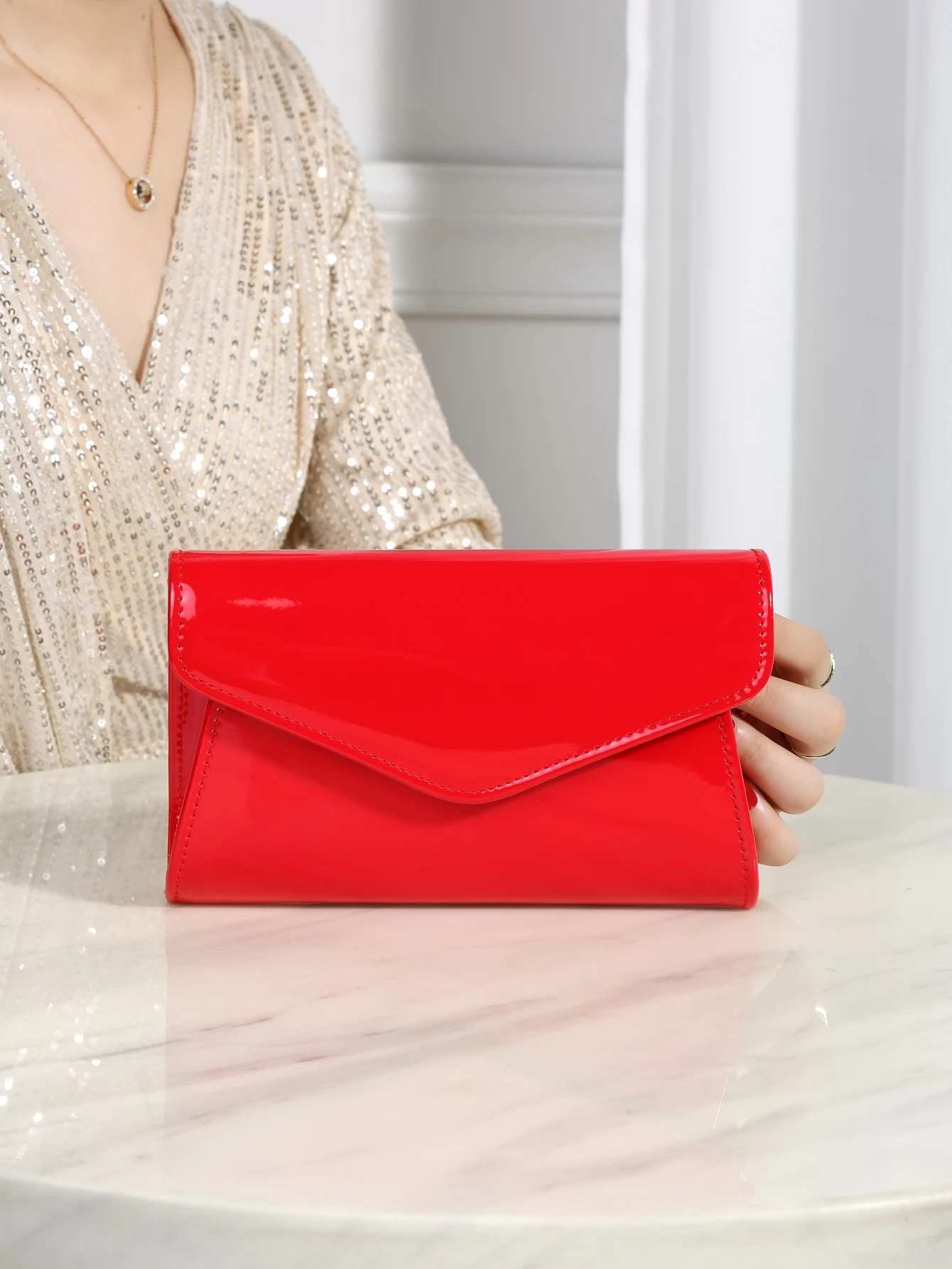 Luxury Evening Bag Glamorous, Elegant, Exquisite, Quiet Luxury Solid Color Pu Leather Women\'s Clutch Bag Square Bag For Woman