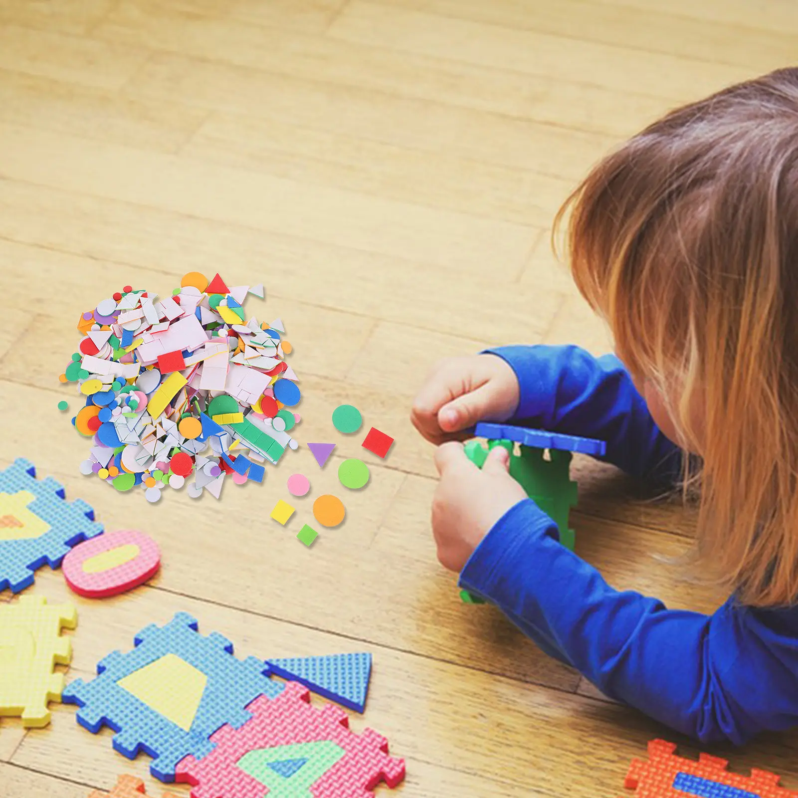 

960Pcs Foam Stickers for Kids Self-Adhesive Geometric Shape Stickers Craft Supplies Preschool Learning Decorative DIY Sticker