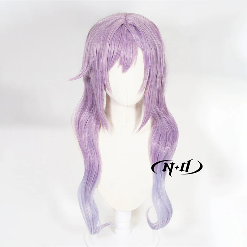 Parrucca cosplay ND Keqing Genshin Impact Parrucca per capelli cosplay Parrucchino sintetico resistente al calore per festa a tema costume Comic Con Coser