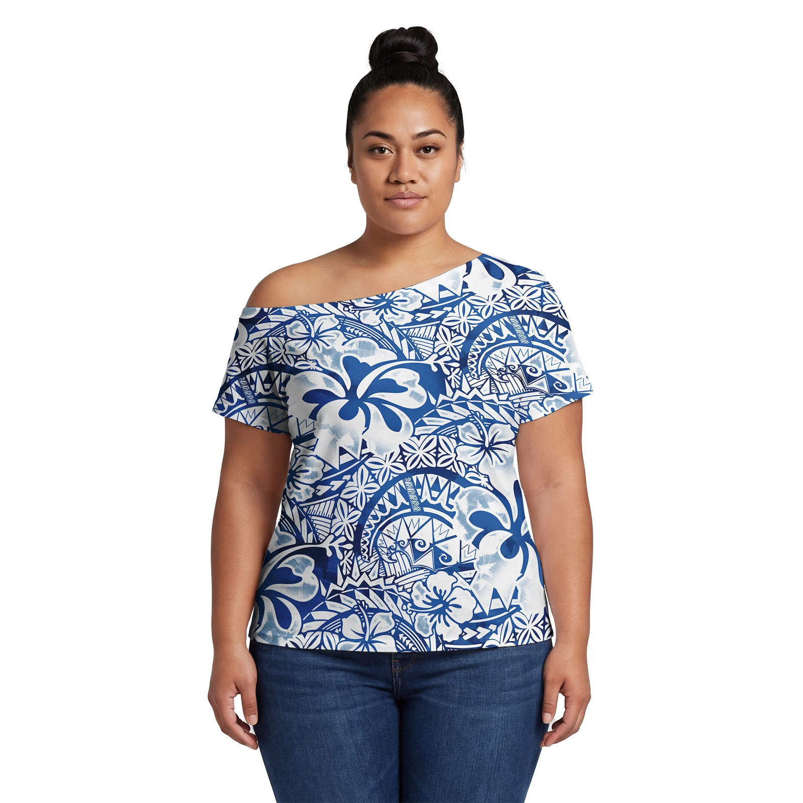Designer Clothes for Woman Custom Logo Trendy Lady Tops Formal Hawaiian Party Prom Outfits Samoan Polynesian Ladies Top Women's