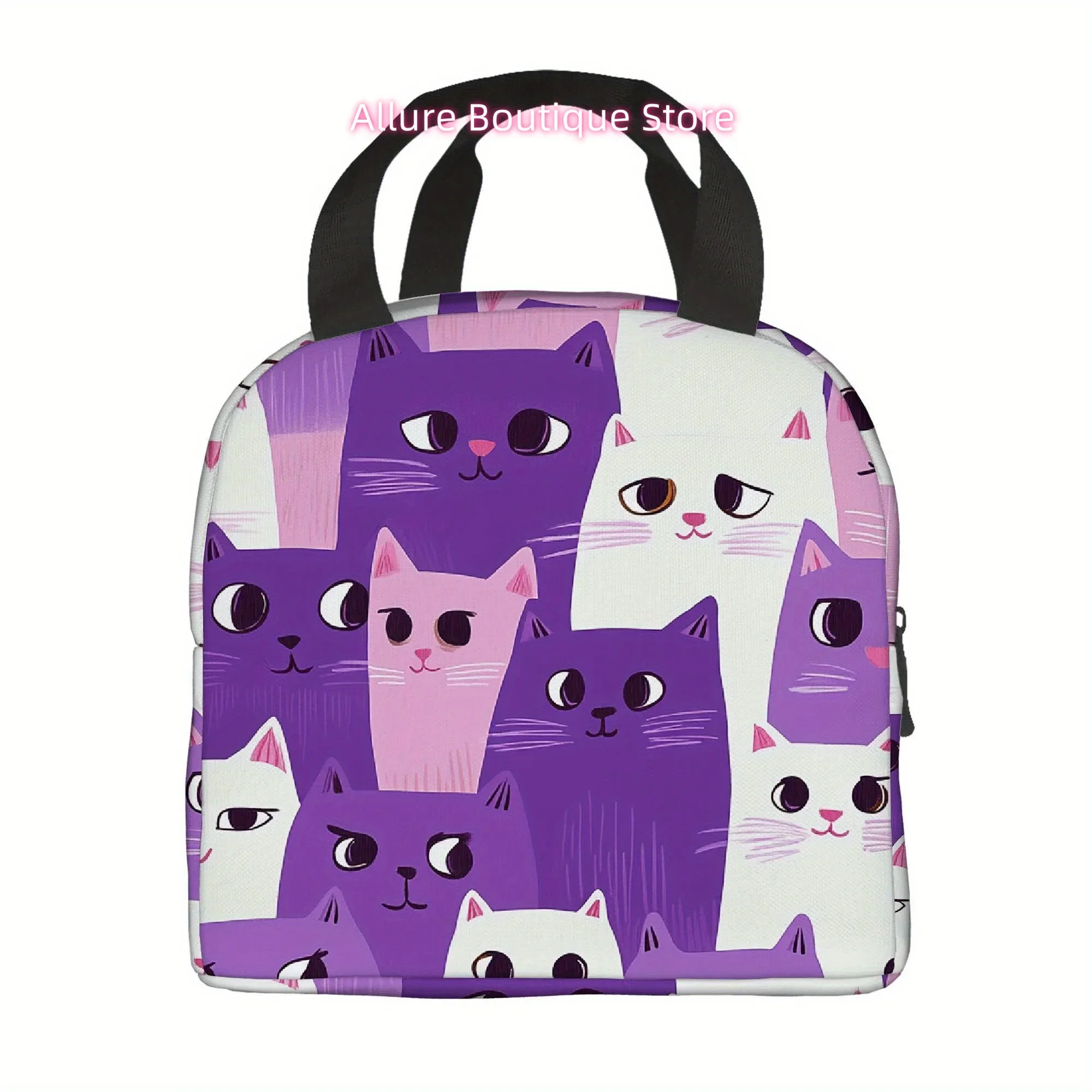 1pc a Thermal Bag Featuring Cats in Different Colors. This Insulated Bag Is Not Meant for Food Contact And Is Ideal for Home, Re