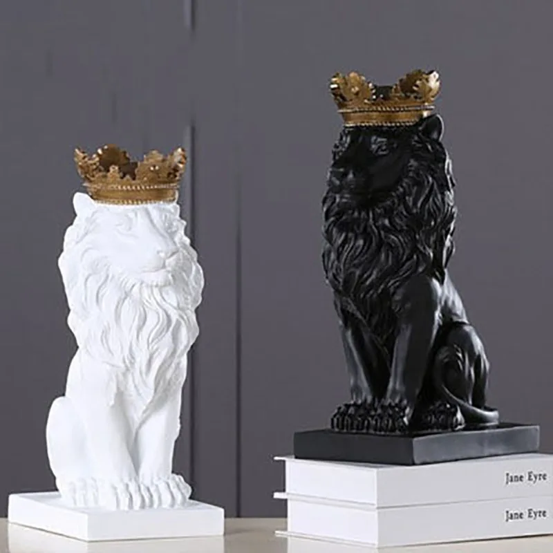 

American Lion Sculpture Resin Ornament Animal Modeling Living Room Hotel Decoration Home Furnishing Shooting Props