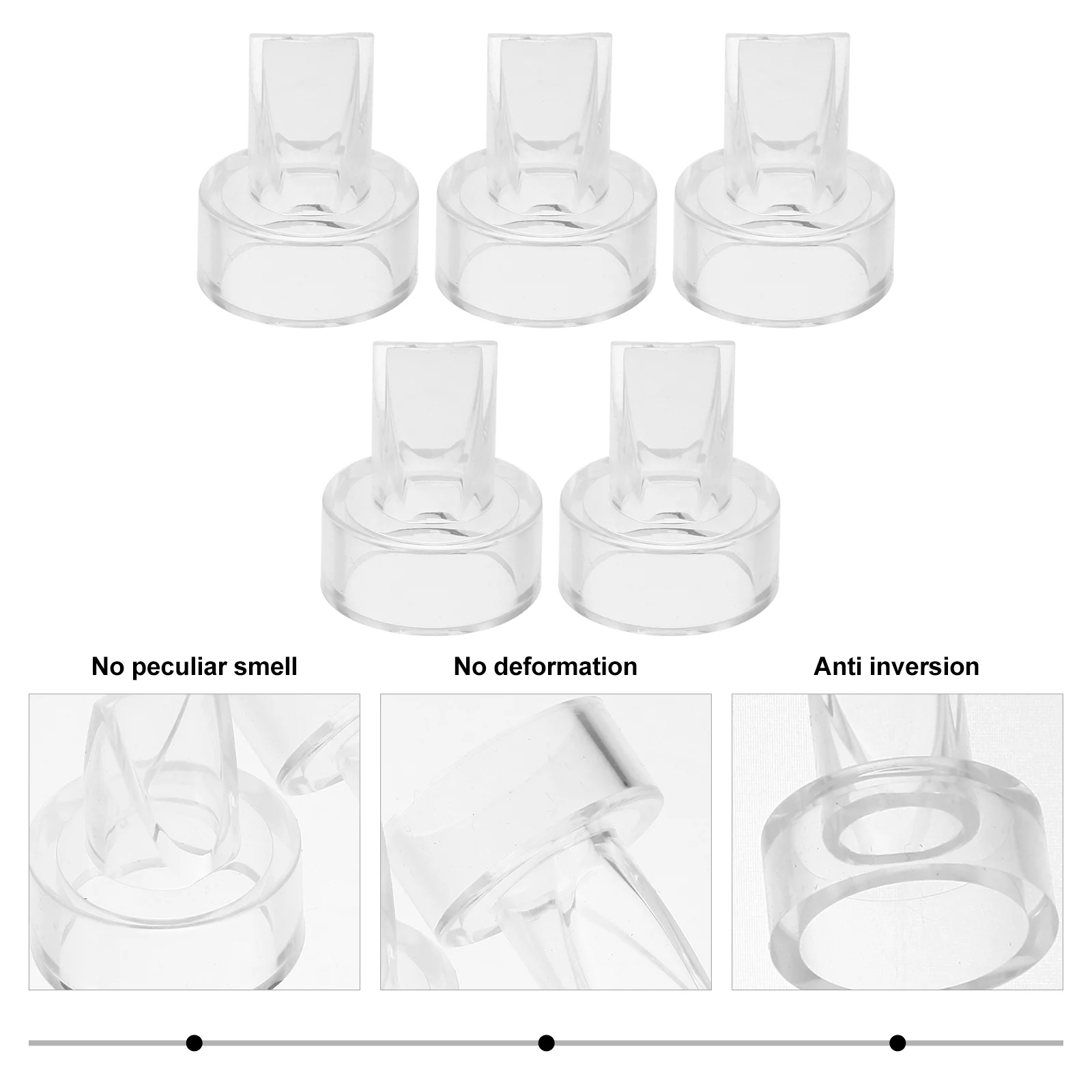 

5 Pcs Hands-free Valve Baby Breast Pumps Flange Silica Gel Accessories