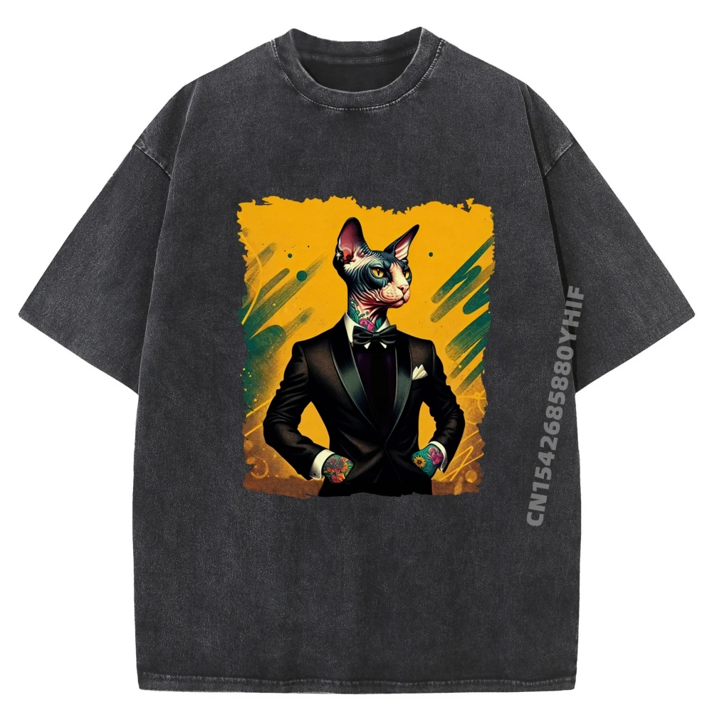 

Новейшая футболка с принтом, модная одежда с изображением сфинкса, футболки-смокинги, свободные женские футболки, стираная футболка в стиле ретро